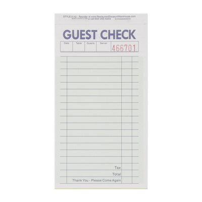KNG 2 Part Guest Checks