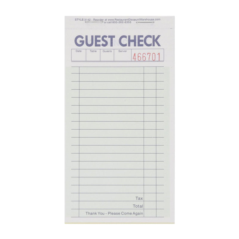 KNG 2 Part Guest Checks